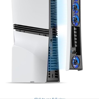 JUSPRO Cooling Fan for PS5 Pro, Quiet Upgraded 4 Cooler with Adjustable Speed, Auto On/Off, Cooling Accessories with USB 3.0 Port and LED Light for PlayStation 5 Pro